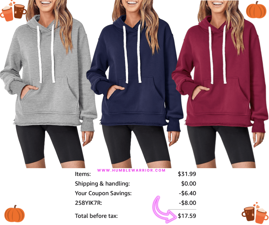KIRUNDO Women’s Fleece-Lined Drawstring Sweatshirt!